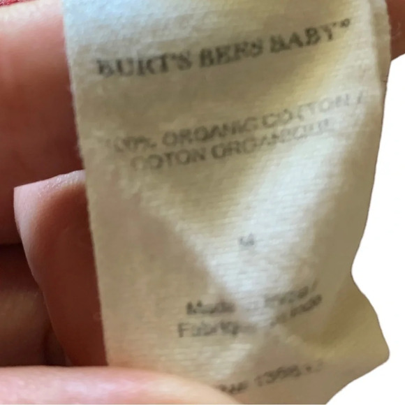 Burt’s Bee’s Baby Women’s Organic Cotton Red/White One  Piece Pajama MEDIUM - Picture 7 of 11